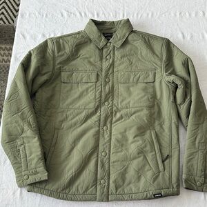 PrAna Olive Quilted Shirt Jacket